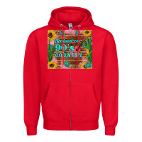Red raised 90's country guitar cactus sunflower's Zipper Hoodie - Artiststas