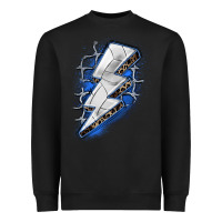 Black volleyball lightning bolt Heavyweight Sweatshirt - Zillion Design Studio