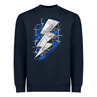 Navy volleyball lightning bolt Heavyweight Sweatshirt - Zillion Design Studio
