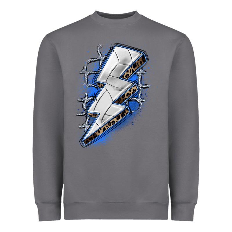 Volleyball Lightning Bolt Heavyweight Sweatshirt by Zillion Design Studio | Teevron