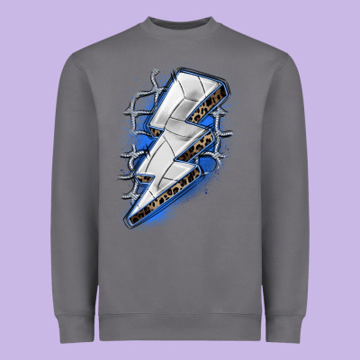 Volleyball Lightning Bolt Heavyweight Sweatshirt Designed By Zillion Design Studio