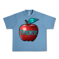 Pebble Blue apple teacher Urban Heavy Tee - BarkalooDesign
