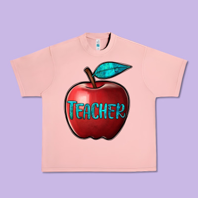 Apple Teacher Urban Heavy Tee Designed By Barkaloodesign