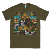 Army Green western two cute heifers seamless pattern Classic Tee - HRA Design Shop