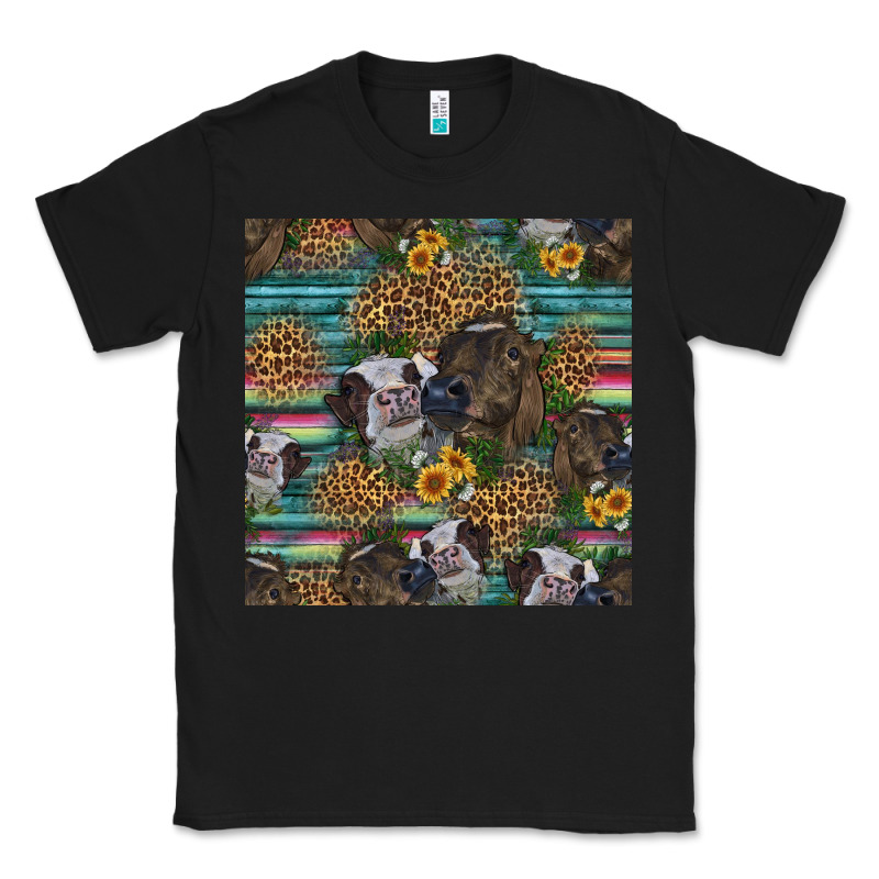 Western Two Cute Heifers Seamless Pattern Classic Tee by HRA Design Shop | Teevron