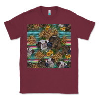 Burgundy western two cute heifers seamless pattern Classic Tee - HRA Design Shop