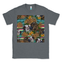 Charcoal Heather western two cute heifers seamless pattern Classic Tee - HRA Design Shop