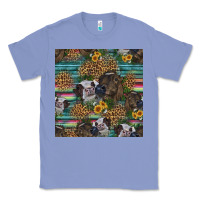 Colony Blue western two cute heifers seamless pattern Classic Tee - HRA Design Shop