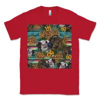 Red western two cute heifers seamless pattern Classic Tee - HRA Design Shop