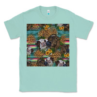 Seafoam western two cute heifers seamless pattern Classic Tee - HRA Design Shop