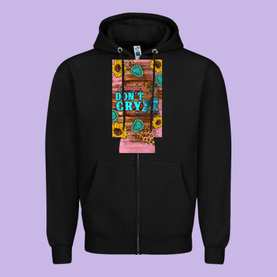 Cowgirls Don't Crty Boots Hat Sunflowers 12 Oz Can Cooler  (slim) Zipper Hoodie Designed By Artiststas