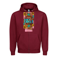 Burgundy cowgirls don't crty boots hat sunflowers 12 oz can cooler  (slim) Zipper Hoodie - Artiststas