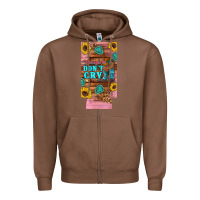 Chestnut cowgirls don't crty boots hat sunflowers 12 oz can cooler  (slim) Zipper Hoodie - Artiststas