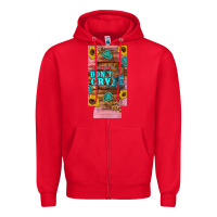 Red cowgirls don't crty boots hat sunflowers 12 oz can cooler  (slim) Zipper Hoodie - Artiststas