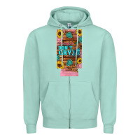 Seafoam cowgirls don't crty boots hat sunflowers 12 oz can cooler  (slim) Zipper Hoodie - Artiststas
