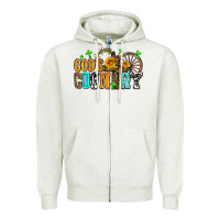 Oatmeal Heather gods country Zipper Hoodie - AdoDesignShop