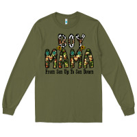 Army Green Boy Mama From Son Up To Son Down Long Sleeve Tee - CowhideDigitalArt