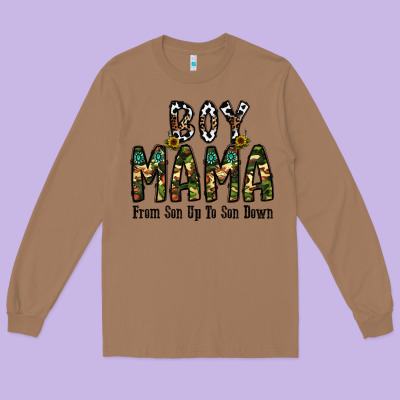 Boy Mama From Son Up To Son Down Long Sleeve Tee Designed By Cowhidedigitalart