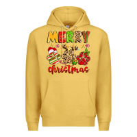 Antique Gold merry christmas paws Premium Hoodie - MaliasSmallBusiness