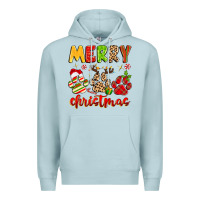 Blue Mist merry christmas paws Premium Hoodie - MaliasSmallBusiness