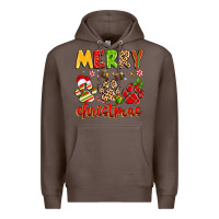 Coffee merry christmas paws Premium Hoodie - MaliasSmallBusiness