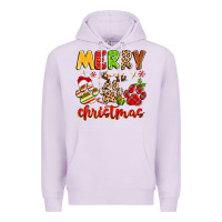 Lilac merry christmas paws Premium Hoodie - MaliasSmallBusiness