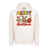 Pale Pink merry christmas paws Premium Hoodie - MaliasSmallBusiness