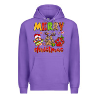 Purple merry christmas paws Premium Hoodie - MaliasSmallBusiness