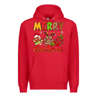 Red merry christmas paws Premium Hoodie - MaliasSmallBusiness