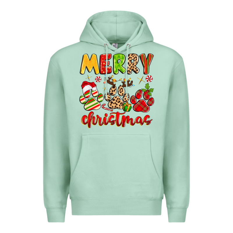 Merry Christmas Paws Premium Hoodie by MaliasSmallBusiness | Teevron