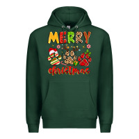 Sports Green merry christmas paws Premium Hoodie - MaliasSmallBusiness