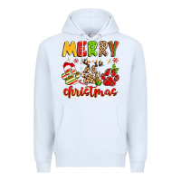 White merry christmas paws Premium Hoodie - MaliasSmallBusiness