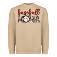 Mushroom baseball mama with leopard Heavyweight Sweatshirt - texasbilliewilder