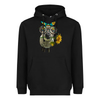 Black cute hempshire sheep with eyeglasses Heavyweight Hoodie - LillyAllenDesigns