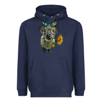 Navy cute hempshire sheep with eyeglasses Heavyweight Hoodie - LillyAllenDesigns