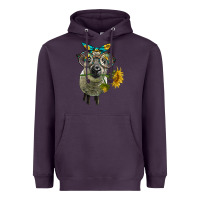 Plum cute hempshire sheep with eyeglasses Heavyweight Hoodie - LillyAllenDesigns