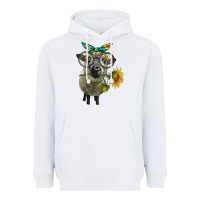 White cute hempshire sheep with eyeglasses Heavyweight Hoodie - LillyAllenDesigns
