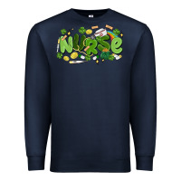 Navy st.patrick's day nurse Premium Sweatshirt - MaliasSmallBusiness