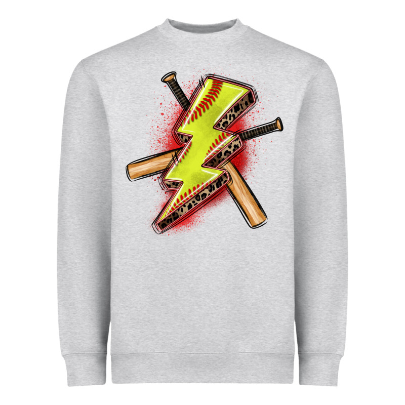 Softball Lightning Bolt Heavyweight Sweatshirt by Zillion Design Studio | Teevron