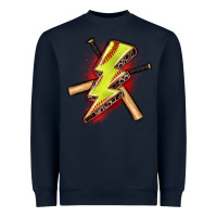 Navy softball lightning bolt Heavyweight Sweatshirt - Zillion Design Studio