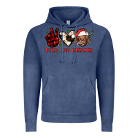 Vintage Denim peace love christmas Vintage Hoodie - JahusDesignShop