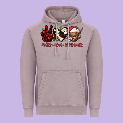 Peace Love Christmas Vintage Hoodie Designed By Jahusdesignshop