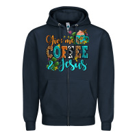 Navy gıve me coffee and jesus Zipper Hoodie - AdoDesignShop
