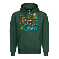 Sports Green gıve me coffee and jesus Zipper Hoodie - AdoDesignShop