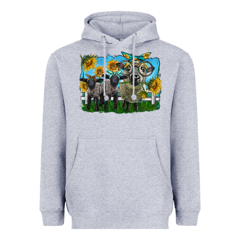 Cute Hempshire Sheep Family Heavyweight Hoodie by LillyAllenDesigns | Teevron