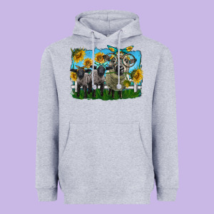 Cute Hempshire Sheep Family Heavyweight Hoodie Designed By Lillyallendesigns