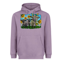 Lavender cute hempshire sheep family Heavyweight Hoodie - LillyAllenDesigns