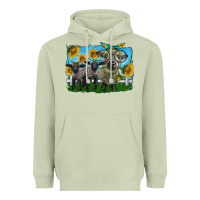 Matcha cute hempshire sheep family Heavyweight Hoodie - LillyAllenDesigns