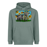 Sage cute hempshire sheep family Heavyweight Hoodie - LillyAllenDesigns