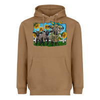 Toasted Coconut cute hempshire sheep family Heavyweight Hoodie - LillyAllenDesigns